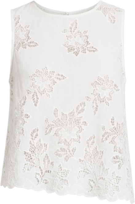 Women's Cotton Eyelet Asymmetric Top, Macy's Exclusive