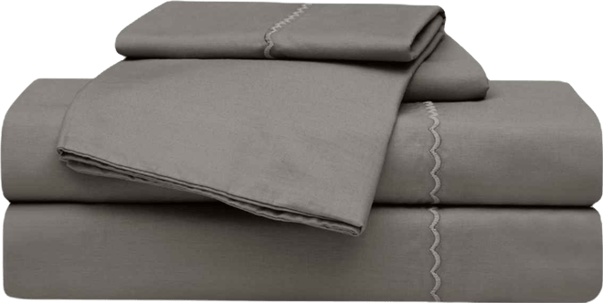 Embroidered Percale 200-Thread Count 5-Pc. Sheet Set, Split King