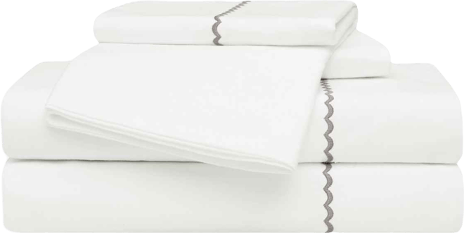 Embroidered Percale 200-Thread Count 4-Pc. Sheet Set, King