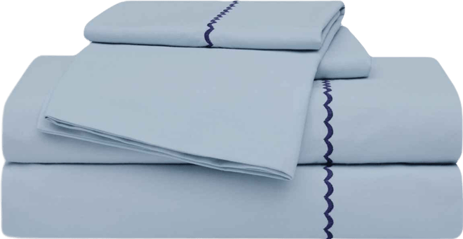 Embroidered Percale 200-Thread Count 4-Pc. Sheet Set, King
