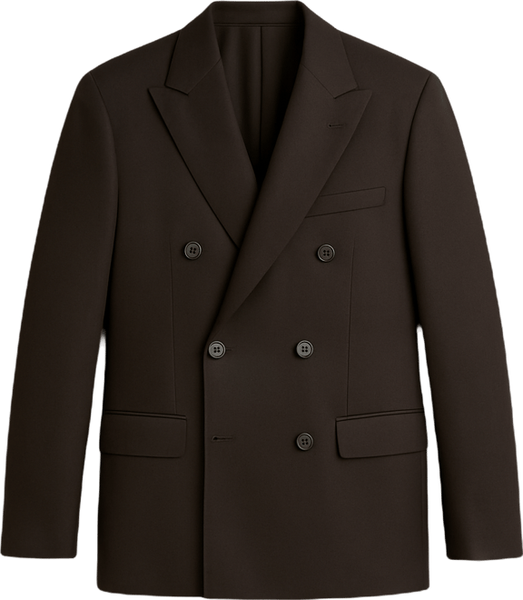Men's Italian Wool Double-Breasted Suit Jacket
