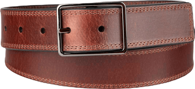 Men's Casual Center Bar Buckle Leather Belt
