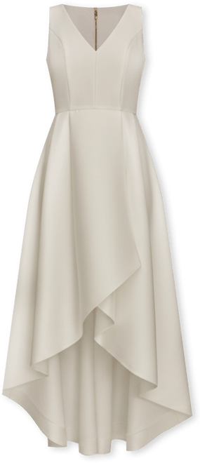 Women's Sleeveless Asymmetrical V-Neck Ball Gown