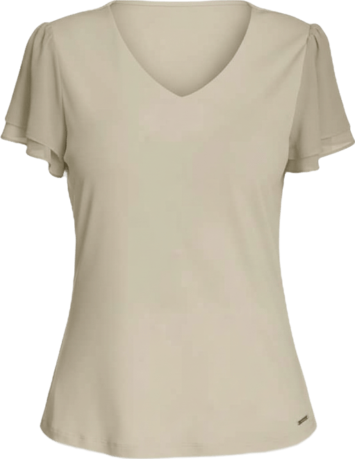 Women's Solid V-Neck Blouse