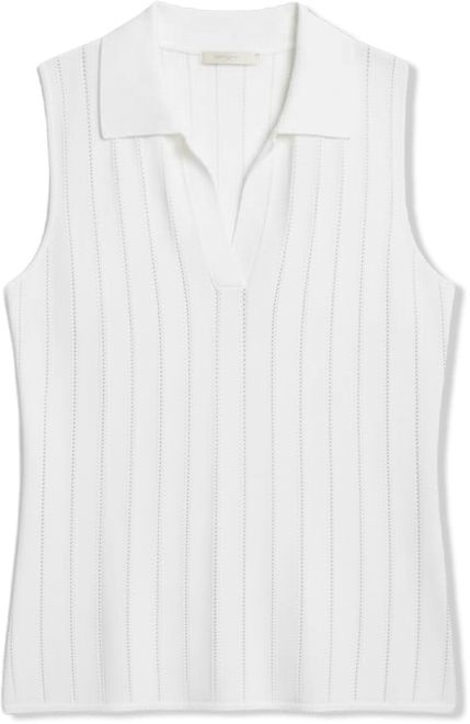 Women's Sleeveless Collared Sweater