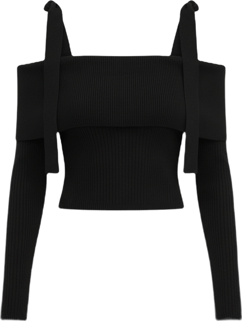 Women's Ribbed Terra Cold-Shoulder Sweater