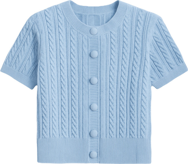 Women's Cable-Knit Short-Sleeve Cardigan, Macy's Exclusive