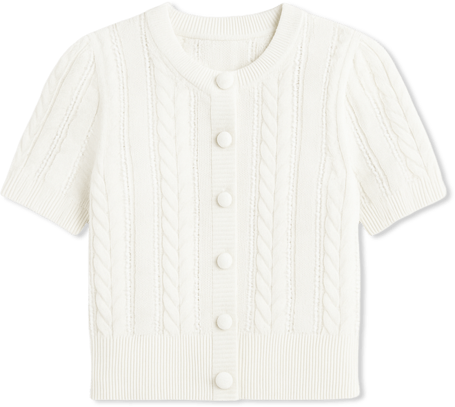 Women's Cable-Knit Short-Sleeve Cardigan, Macy's Exclusive