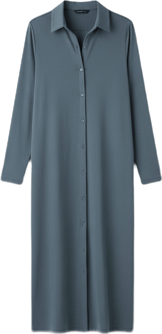 Women's Classic Collar Jersey Shirt Dress, Regular And Petites
