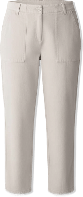 Women's Easy Tapered Zipper & Button Mid Rise Pants