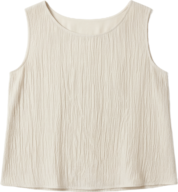 Eileen Fish Women's Silk Textured Ballet-Neck Sleeveless Top
