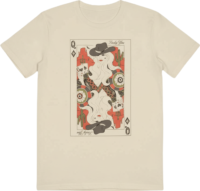 Women's Cowgirl Card Print Crewneck T-Shirt