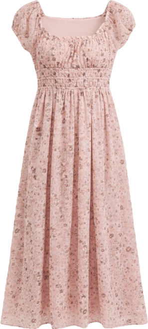 Women's Smocked Floral Midi Dress