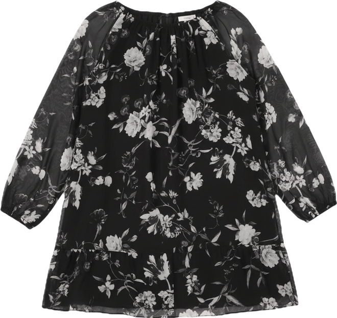 Plus Size Printed Round Neck Shift Dress