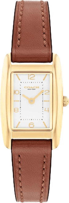 Women's Reese Saddle Leather Strap Watch, 20x30mm