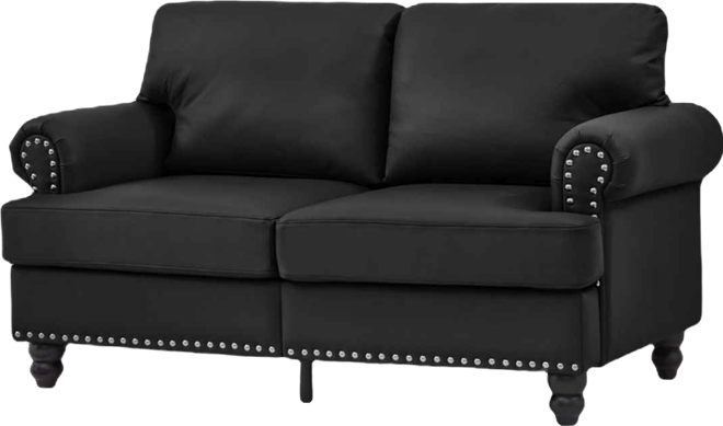 Modern Classic Loveseat Faux Leather