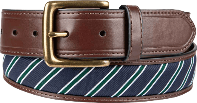 Men's Prep Striped Ribbon Inlay Casual Belt