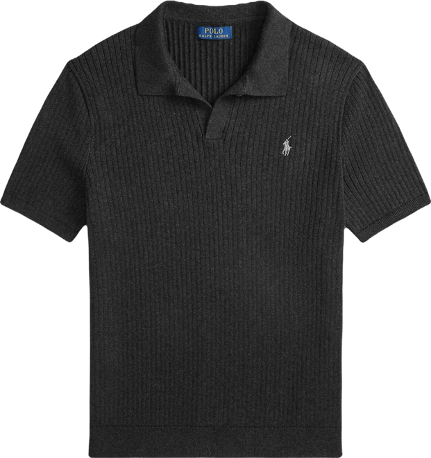 Men's Rib-Knit Cotton Johnny Collar Sweater