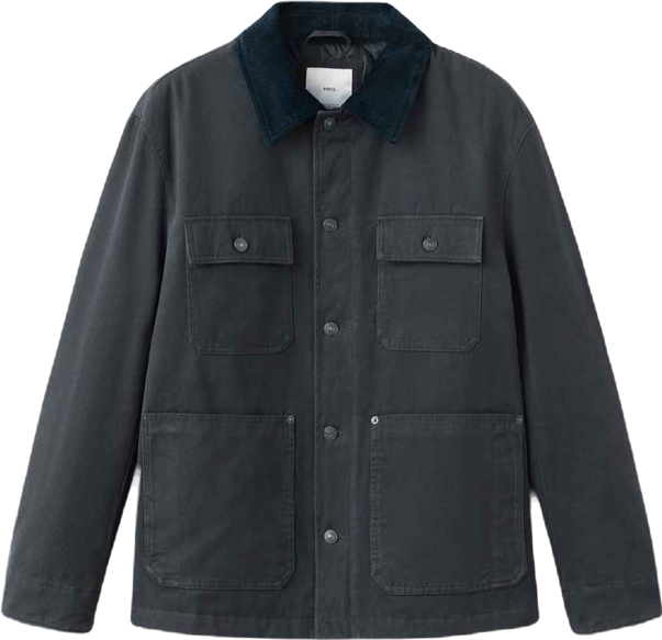 Men's Corduroy Collar Quilted Jacket