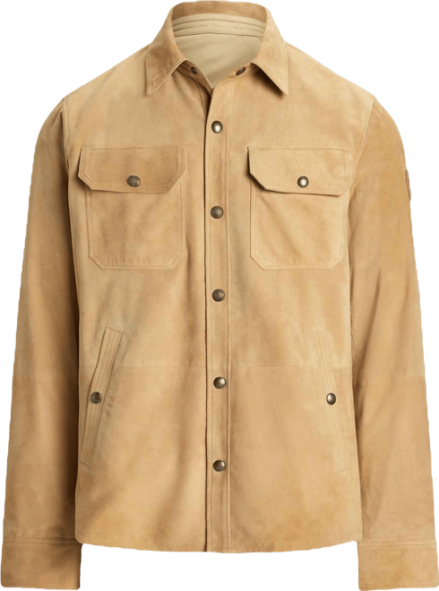 Men's Reversible Suede-Taffeta Shirt Jacket