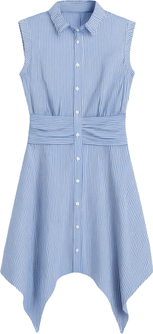 Women's Sleeveless Stripe Shirt Dress