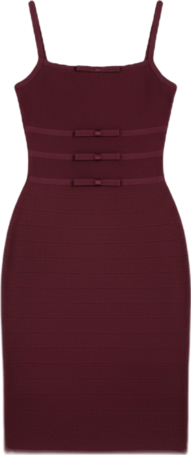 Women's Sleeveless Bow Valencia Bandage Bodycon Dress