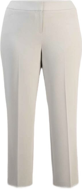 Plus Size High-Rise Stretch-Crepe Straight-Leg Pants