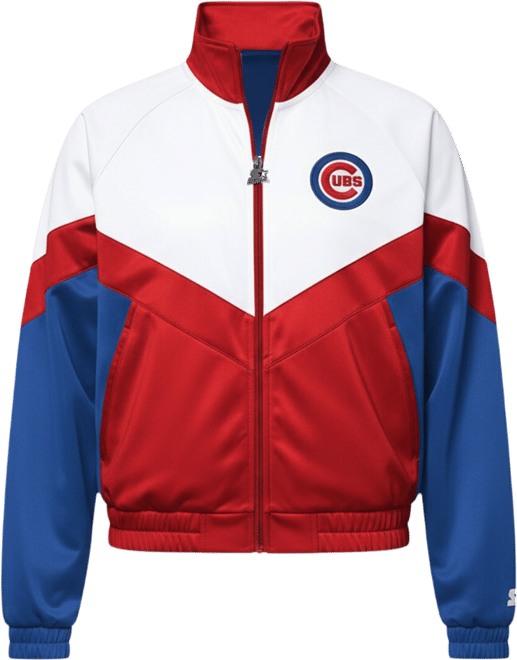 Women's White/Red Chicago Cubs Teamwork Raglan Full-Zip Track Jacket