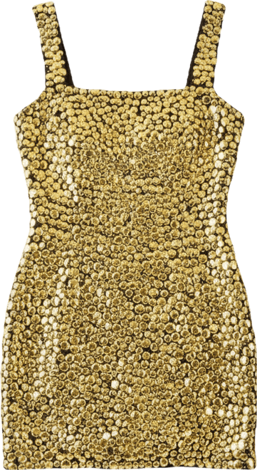 Women's Embellished Square Neck Mini Dress