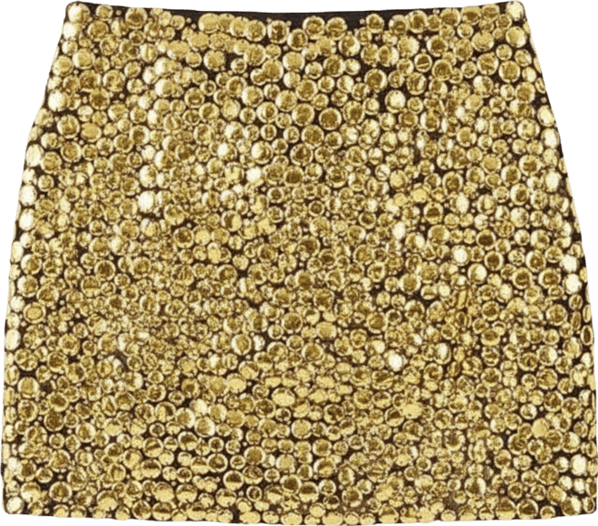 Women's Studded Sequin Embellished Mini Skirt