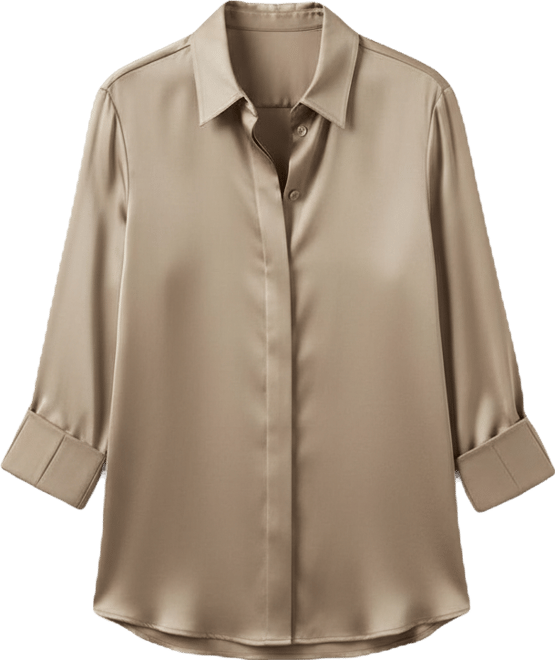 Women's Elegant Silhouette Silk Shirt