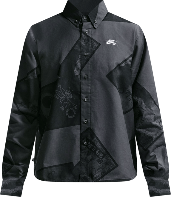 나이키 SB 남성 긴팔 버튼업 스케이트보딩 탑