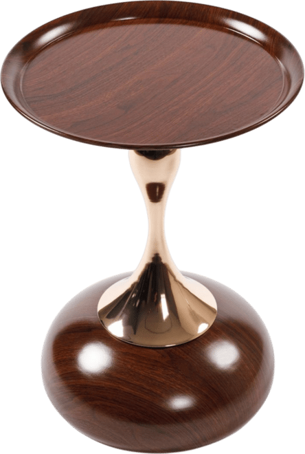 Modern Round Coffee Table, Metal Pedestal Table for Small Spaces