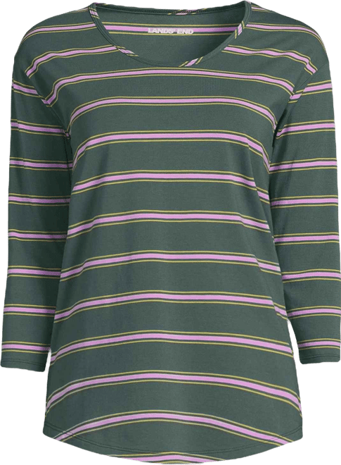 Women's 3/4 Sleeve Lightweight Jersey Shirttail Tee