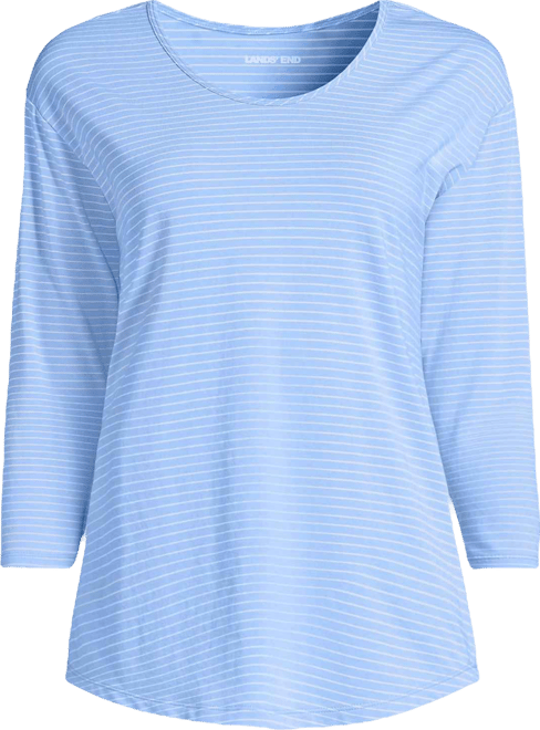 Women's 3/4 Sleeve Lightweight Jersey Shirttail Tee