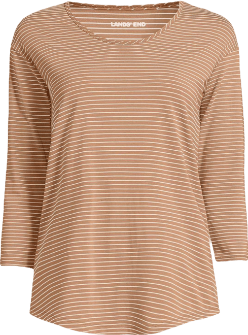 Women's 3/4 Sleeve Lightweight Jersey Shirttail Tee