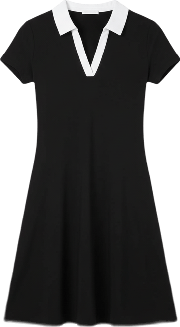 Women's Short-Sleeve Combo Collar Dress