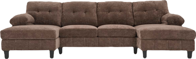 Streamdale U-Shaped Chenille Sectional Sofa with Dual Chaise & Storage