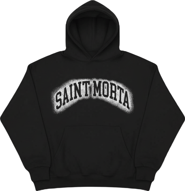 Men's Spray Logo Boxy Hoodie Black