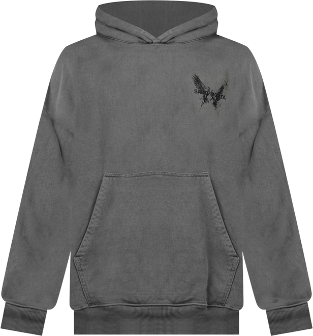 Men's Black Doves Premium Hoodie Washed Charcoal