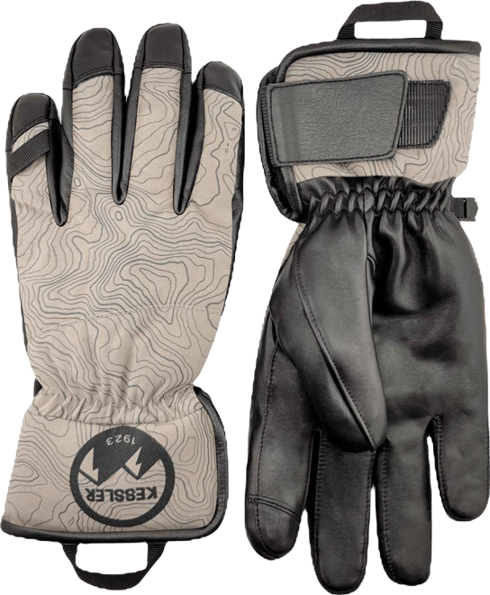 Men's Waterproof Ergo Grip Leather Palm Snow Gloves "Aspen