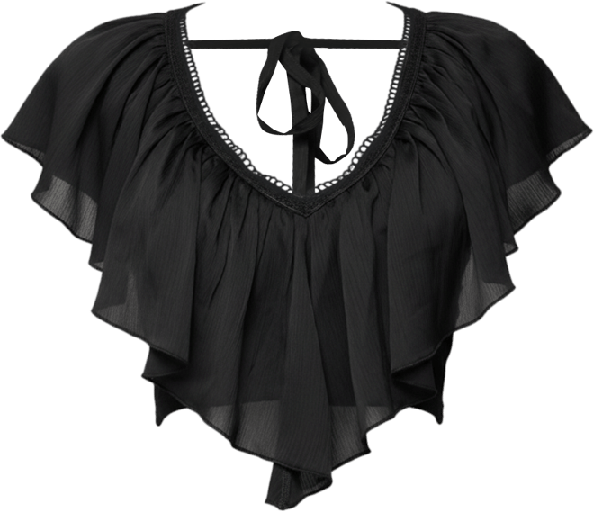 Womens Deena Ruffled V Neck Top