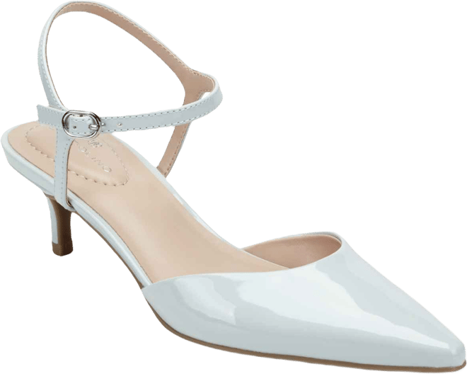 Women's Rose Ankle Strap Kitten Heel Pumps