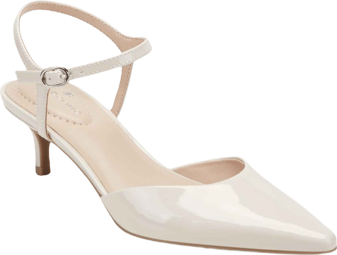 Women's Rose Ankle Strap Kitten Heel Pumps