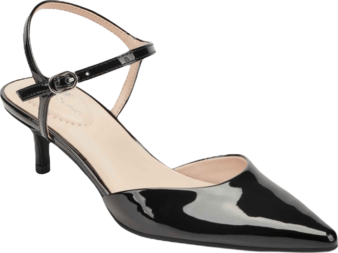 Women's Rose Ankle Strap Kitten Heel Pumps