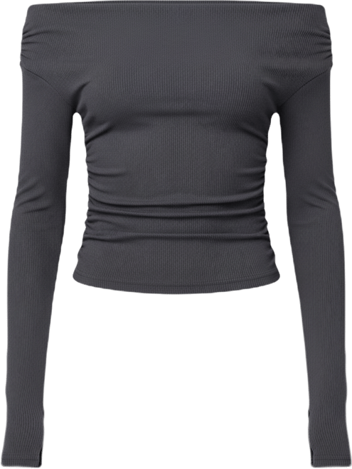 Women's Milane Ruched Off Shoulder Ribbed Top