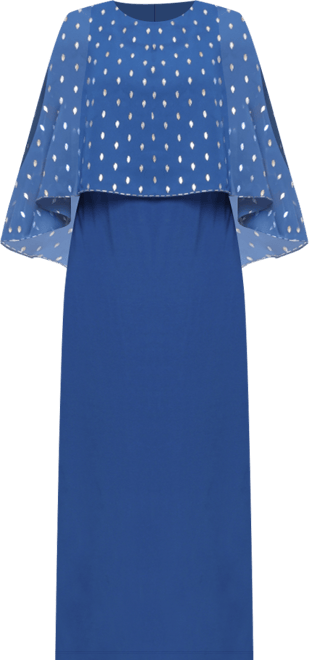 Petite Crewneck Foil Overlay Dress