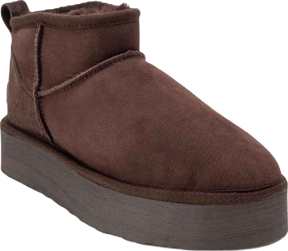 Women Havana Leather Platform Ankle Boot