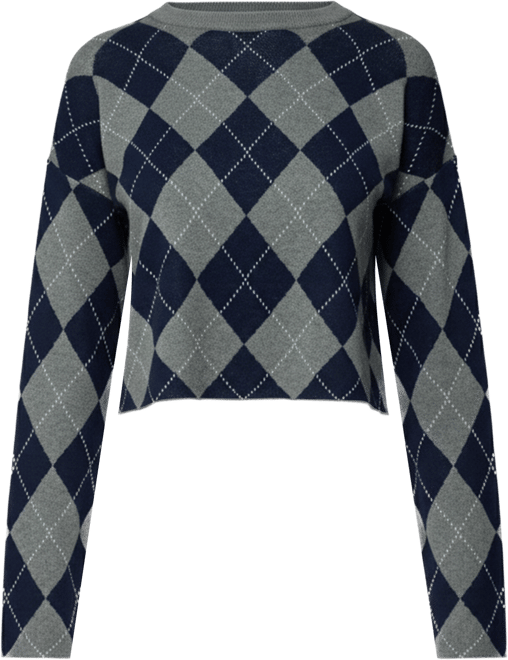 Women's Prep Girl Argyle Knit Top