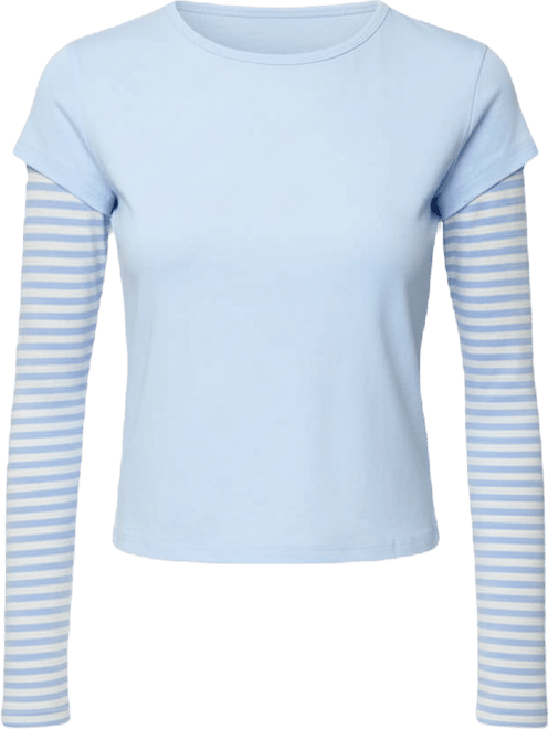Womens Stripey Layered Long Sleeve T Shirt